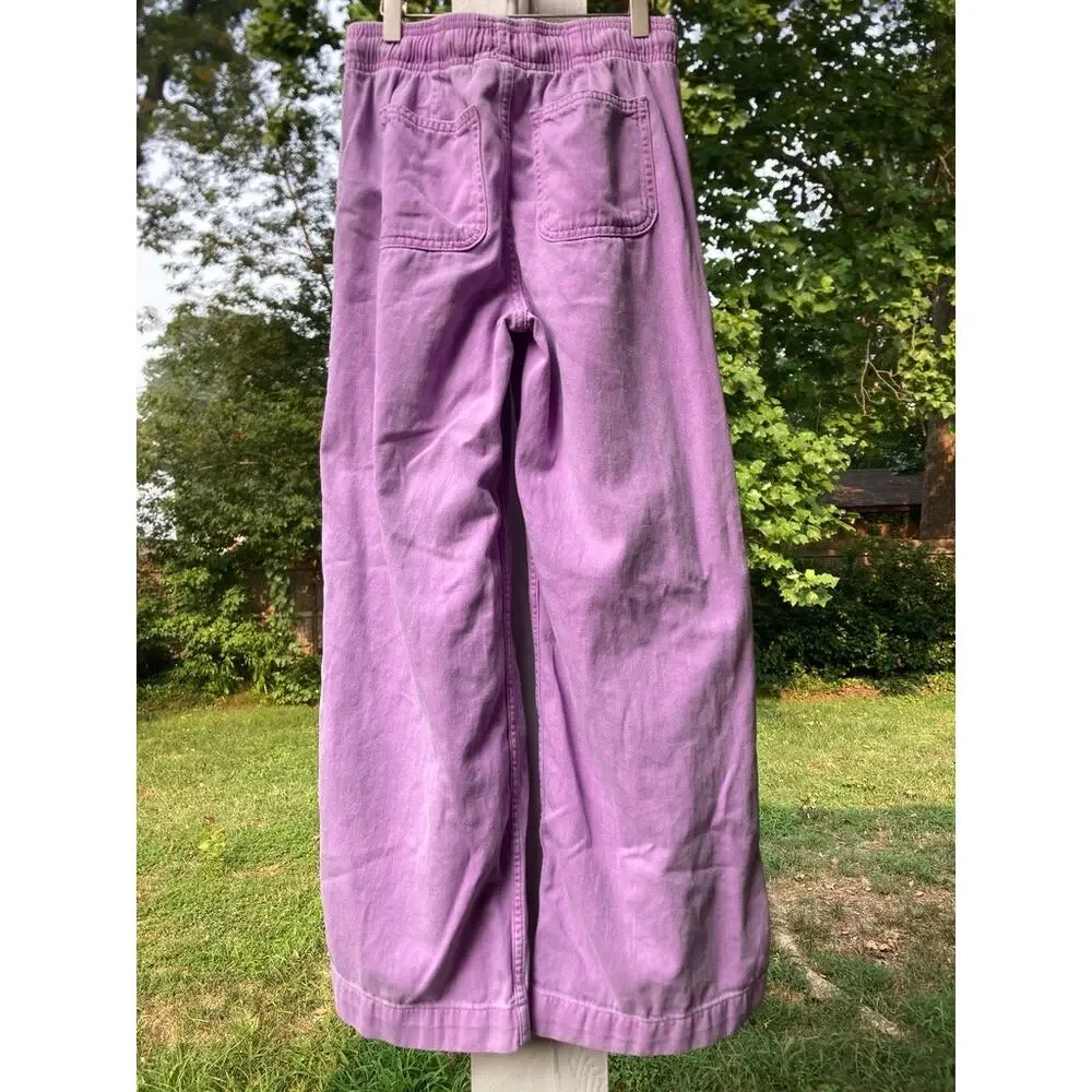 Gap - Girl's Lavender Easy Wide Leg Pull On Elastic Waist Jeans - XXL